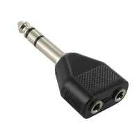 splitter adapter Jack 6.35mm male to 2x Jack 3.5mm female stereo